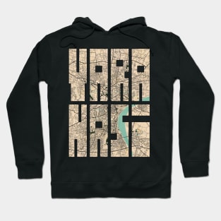 Varanasi, India City Map Typography - Vintage Hoodie